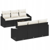 vidaXL Kerti Kanapé Szett 7 pcs Fekete és Krém 55 x 55 x 37 cm (3355276)