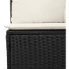 vidaXL Kerti Kanapé Szett párnával tárolóval 9 pcs Fekete Poli rattan (3365140)