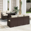 vidaXL Kerti Kanapé Szett tárolóval 6 pcs Barna Poli rattan