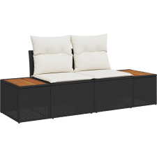 vidaXL Kerti Kanapé Szett tárolóval 6 pcs Fekete Poli rattan (3358761) kerti bútor
