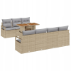 vidaXL Kerti Kanapé Szett tárolóval 8 pcs Bézs Poli rattan (3358408)