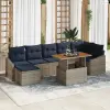 vidaXL Kerti Kanapé Szett tárolóval 8 pcs Szürke Poli rattan