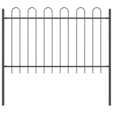vidaXL Kerti Kerítés Ívelt Tetővel Szürke 1,7x0,8 m Acél (42003874) építőanyag