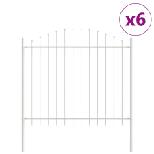 vidaXL Kerti kerítés íves tetővel, fehér, 10,2x1,5 m, acél (3360163) építőanyag