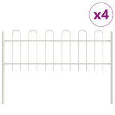 vidaXL Kerti Kerítés Ívfejjel, Fehér, 6,8x0,6 m, Acél (3334083) építőanyag