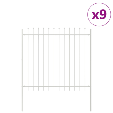vidaXL Kerti Kerítés Lándzsás Fennel Fehér 15,3x1,5 m Acél (3334182) építőanyag