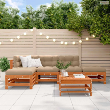 vidaXL Kerti lounge szett 6 pcs Viaszbarna Tömör Fenyőfa kerti bútor