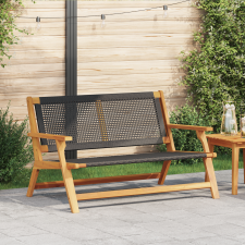 vidaXL Kerti pad Fekete 122x76x73,5 cm Tömör akácfából kerti bútor