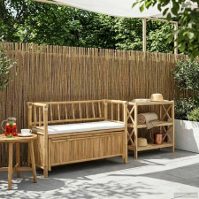 vidaXL Kerti Tároló Pad Természetes 110 x 47 x 80 cm Bambusz kerti bútor