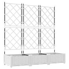 vidaXL Kerti Virágcserép Rácsozattal 3 db Fehér 120x40x125.5 cm (42002907) kerti tárolás