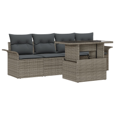 vidaXL Kertibútor Szett 4 db-os készlet Szürke Rattan (3348185) kerti bútor