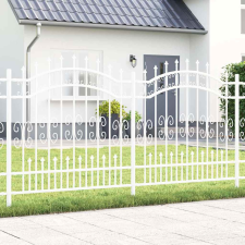 vidaXL Kertkerítés Fehér 165 cm Porszórt Acél kerti bútor