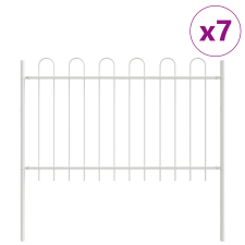 vidaXL Kertkerítés Íves Felső Fehér 11,9x1 m Acél (3334145) építőanyag