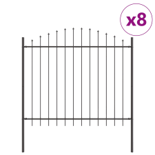 vidaXL Kertkerítés Íves Tetővel Szürke 13,6x1,25 m Acél (3360132) építőanyag