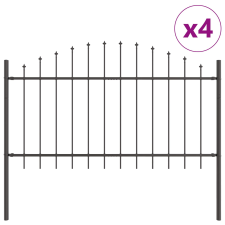 vidaXL Kertkerítés Ívfejjel Szürke 6,8x1 m Acél (3360107) építőanyag