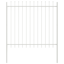 vidaXL Kertkerítés Lágycsúcsos Fehér 1,7x1,5 m Acél (42003882) építőanyag
