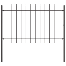 vidaXL Kertkerítés lándzsás tetejű Szürke 1,7x1 m Acél (42003870) építőanyag