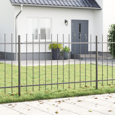 vidaXL Kertkerítés Lánghegyes Szürke 5,1x0,8 m Acél építőanyag