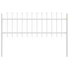vidaXL Kertkerítés Lánghegyű Fehér 1,7x0,6 m Acél (42003878) építőanyag