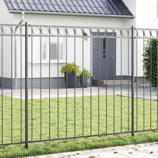 vidaXL Kertkerítés Szürke 1,7x1,2 m Acél építőanyag