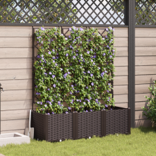 vidaXL Kertvirágcserép rácsos 3 db Barna 120x40x143 cm kerti tárolás