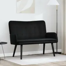vidaXL Kétfős Kanapé Fekete 115 x 61 x 87 cm Bársony bútor
