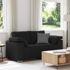 vidaXL Kétfős kanapé - Fekete - 120 cm - Szövet bútor