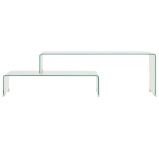 vidaXL kétrészes edzett üveg dohányzóasztal 90x30x20/110x30x40 cm (284728) bútor