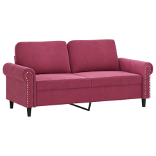 vidaXL kétszemélyes bordó bársony kanapé 140 cm (359533) bútor