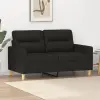 vidaXL Kétszemélyes fekete szövetkanapé 120 cm