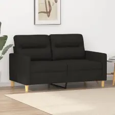 vidaXL Kétszemélyes fekete szövetkanapé 120 cm bútor