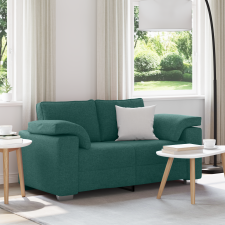 vidaXL Kétszemélyes Kanapé Sötét Zöld 120 cm Szövet bútor