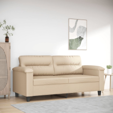 vidaXL kétszemélyes krémszínű mikroszálas szövetkanapé 140 cm bútor