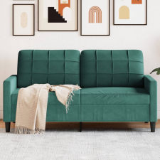vidaXL kétszemélyes sötétzöld bársony kanapé 140 cm bútor