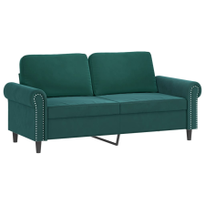 vidaXL kétszemélyes sötétzöld bársony kanapé 140 cm (359531) bútor