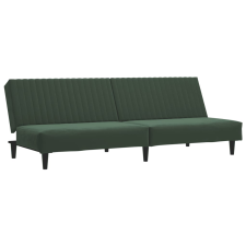 vidaXL kétszemélyes sötétzöld bársony kanapéágy (375928) bútor