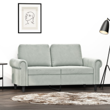 vidaXL kétszemélyes világosszürke bársony kanapé 120 cm bútor
