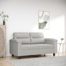 vidaXL kétszemélyes világosszürke mikroszálas szövetkanapé 120 cm bútor
