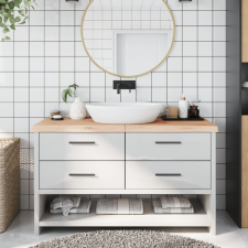 vidaXL kezeletlen tömör fa fürdőszobai pult 140 x 50 x 6 cm építőanyag