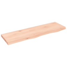 vidaXL kezeletlen tömör tölgyfa fali polc 100x30x(2-4) cm (363561) bútor
