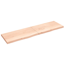 vidaXL kezeletlen tömör tölgyfa fali polc 220x60x(2-6) cm (363619) bútor