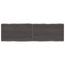 vidaXL kezelt sötétszürke tömör tölgyfa asztallap 140x40x4 cm bútor