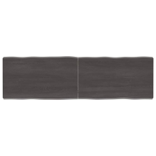 vidaXL kezelt sötétszürke tömör tölgyfa asztallap 140x40x6 cm bútor