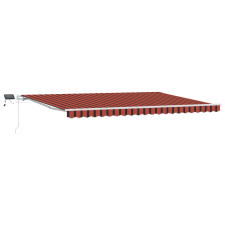 vidaXL Kézi behúzható napellenző LED-del narancs és barna színben, 500x300 cm (3331220) kerti bútor