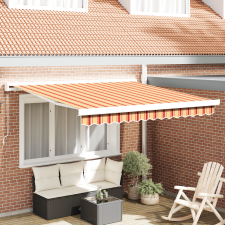 vidaXL Kézi Behúzható Napellenző Sárga és Narancs 350x250 cm kerti bútor