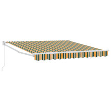 vidaXL Kézi Behúzható Napellenző Zöld és Sárga 300x250 cm (3330167) kerti bútor