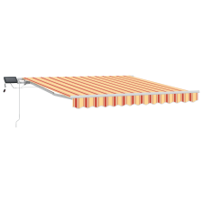 vidaXL Kézi Visszahúzható Napernyő LED-del, Sárga és Narancs 300x250 cm (3329962) kerti bútor