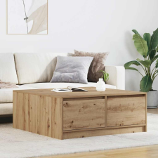 vidaXL kézműves tölgy dohányzóasztal fiókokkal 100x100x40 cm bútor