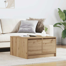 vidaXL kézműves tölgy dohányzóasztal fiókokkal 70,5x70x40 cm bútor