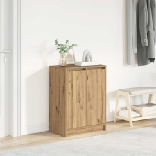 vidaXL kézműves tölgy szerelt fa cipősszekrény 57x34x76 cm bútor